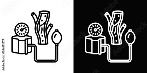 Blood Pressure Icon In Black And White Style