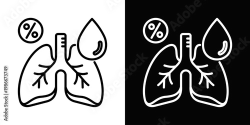 Blood Oxygen Icon In Black And White Style
