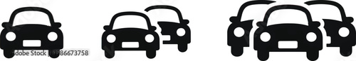 Cars icon set. Traffic jam , automobile, car, driving, transport. Auto symbol on white backgroun