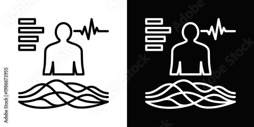 Physiological Signals Icon In Black And White Style