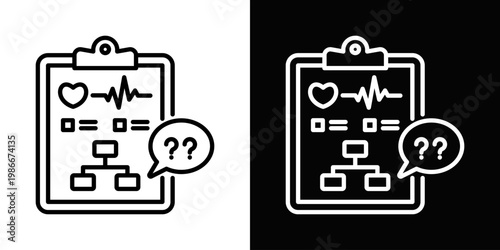 Clinical Decision Support Icon In Black And White Style