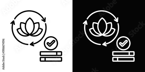 Continuous Wellness Feedback Icon In Black And White Style