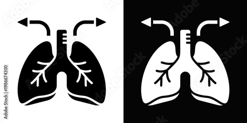 Respiratory Rate Icon In Black And White Style