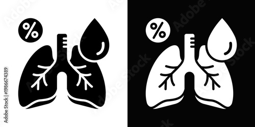 Blood Oxygen Icon In Black And White Style