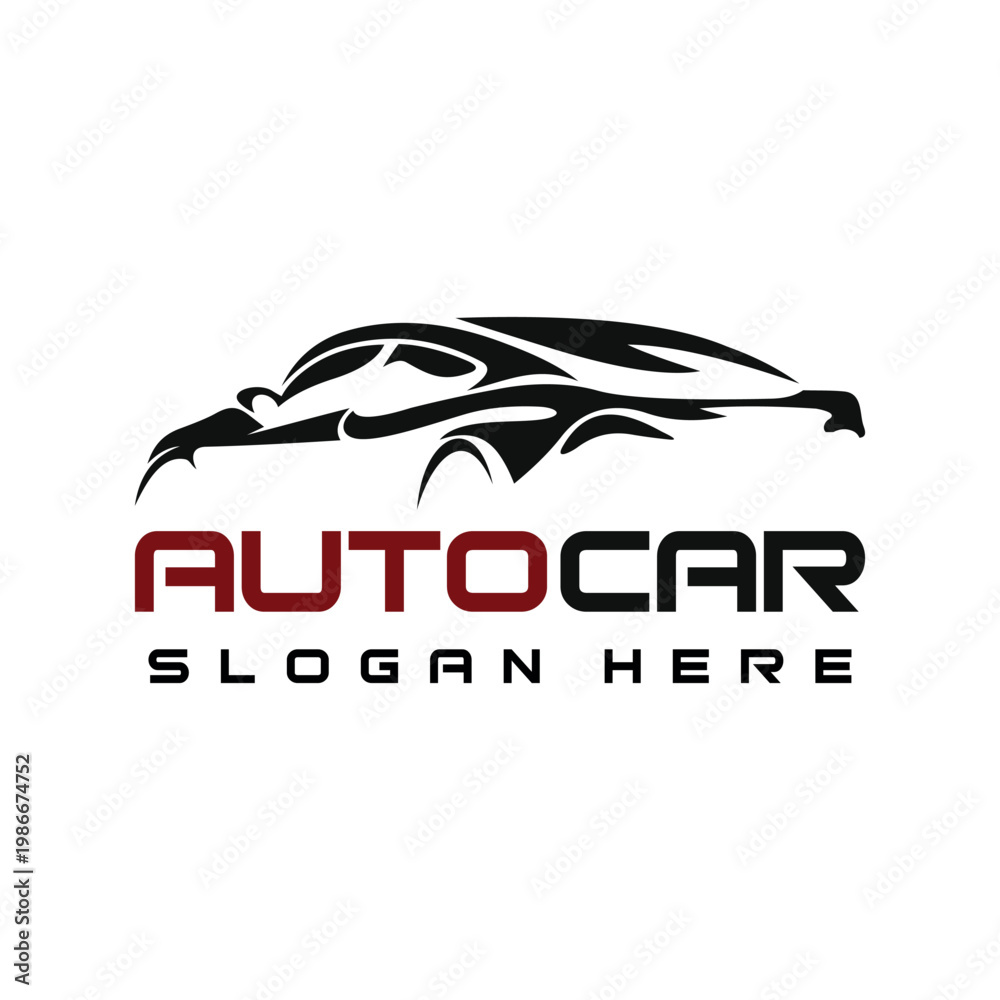 Obraz premium Sports car logo design template illustration vector