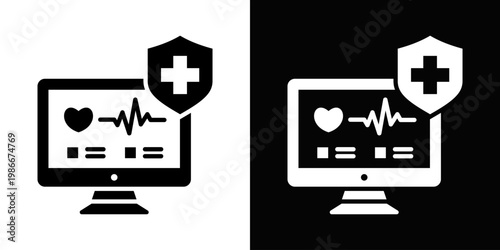 Preventive Monitoring Icon In Black And White Style