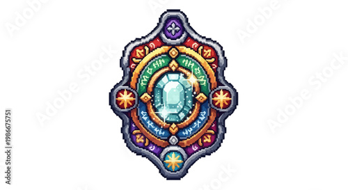Ornate Gemstone Amulet with Intricate Designs.