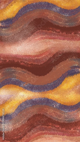 Abstract Organic Geometric Texture with Earth Tones and Metallic Accents