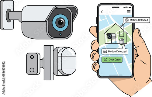 Security Camera System and Mobile App Control for Home Surveillance
