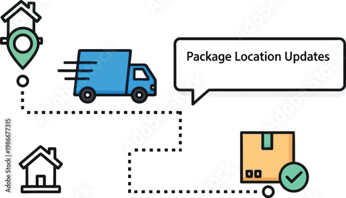 Logistics Truck Delivery Tracking with Location Updates and Package Arrival