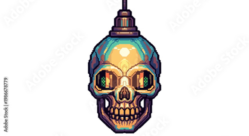 Illuminated Skull Lamp Hanging Light Fixture.