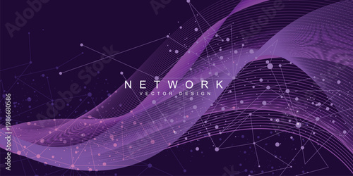 Abstract plexus background with connected lines and dots