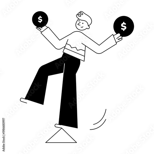 A hand drawn style illustration showing financial risk
