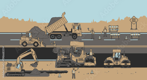 Heavy construction equipment on a site 1.