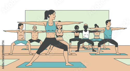 Women doing yoga in a studio.