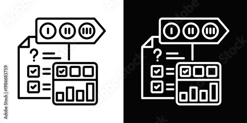 Tele Triage Icon In Black And White Style