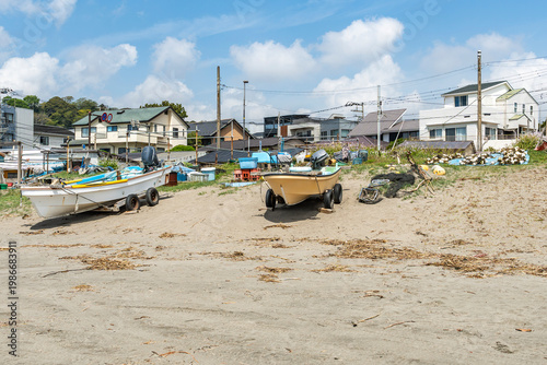 鎌倉市の由比ヶ浜海岸の風景