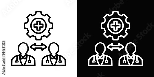 Referral Management Icon In Black And White Style