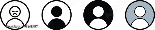 Photos User avatar icon, illustration, minimal circle profile symbol for apps social interfaces contact and login default person pictogram design