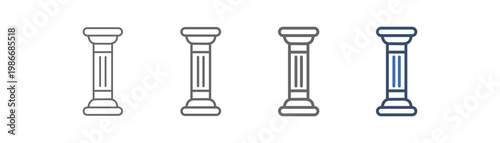 
outline icon set column with pillar design
