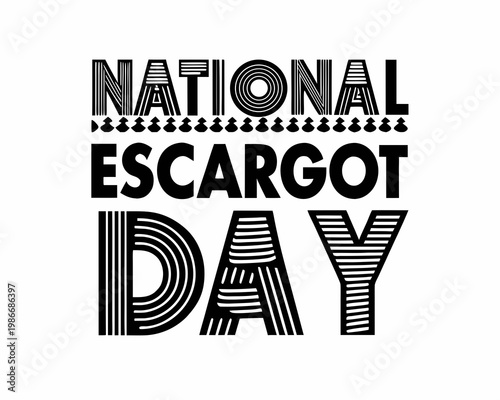 National Escargot Day Vector Illustration, French Cuisine Snail Food Celebration Design