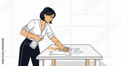 Woman cutting food on table.