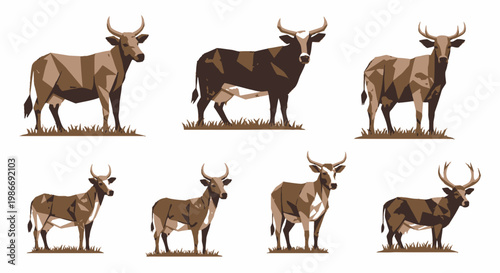 Brown Deer with Large Antlers Standing.