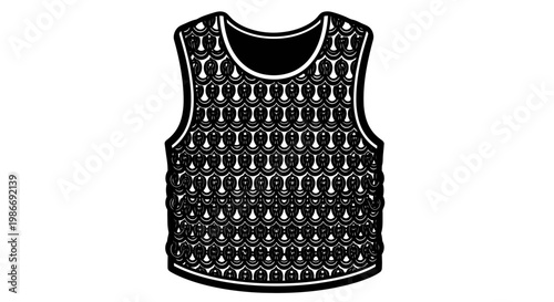Black and white bulletproof vest armor.
