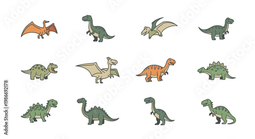 Collection of various dinosaur species.