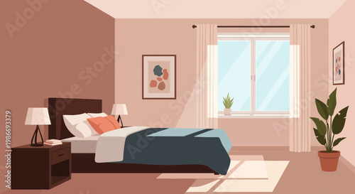 Bed with blue and white sheets 1.