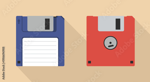 Vintage Floppy Disk Storage Media Technology.
