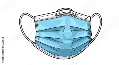 Blue disposable face mask protection.