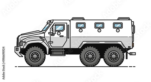 Large Armored Vehicle Transport Truck.