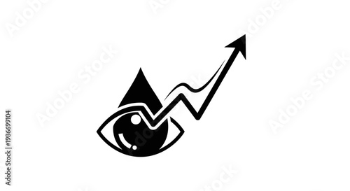 Black eye with arrow graph symbol.