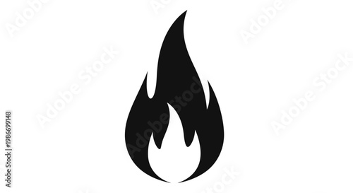 Black flame icon on white background.