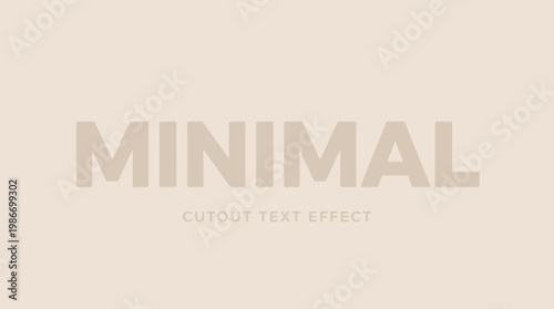 Minimal Cutout Text Effect Editable Paper Style Typography Soft Shadow Template