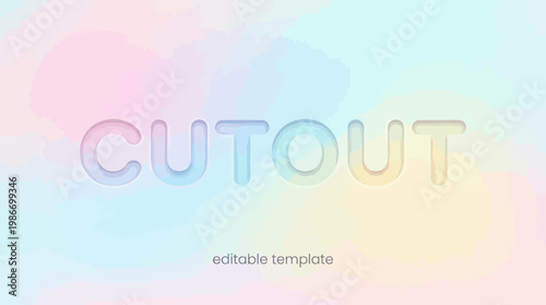 Minimal Cutout Text Effect Editable Paper Style Typography Soft Shadow Template