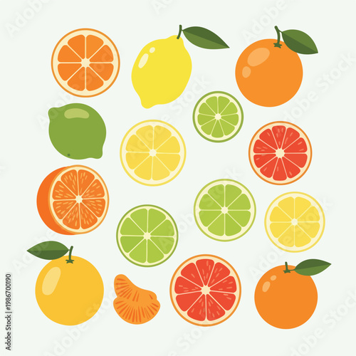 A colorful arrangement of citrus fruits