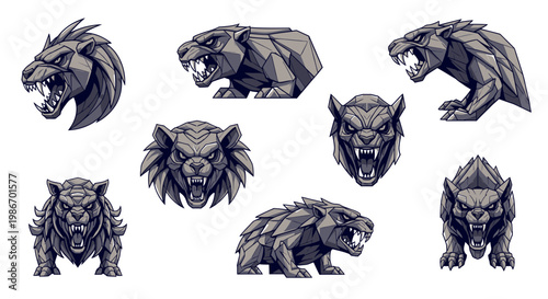 Collection of various bear illustrations.