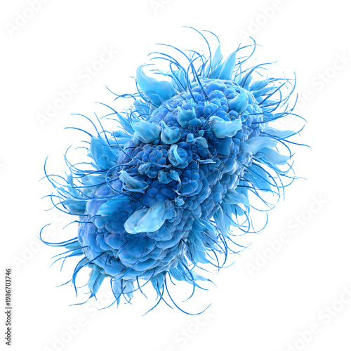 Professional Detailed Blue Bacterium Flagella PNG Isolated Transparent Background