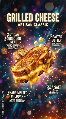 Delicious Artisan Grilled Cheese Sandwich with Fresh Ingredients.