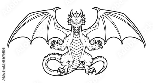 Dragon creature with wings and tail.