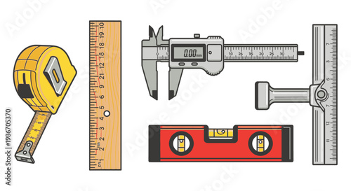Tape measure and construction tools.