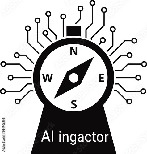 Compass with circuit board and AI ingactor concept  navigation technology