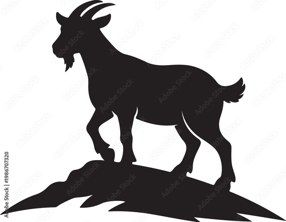 Fototapeta premium goat vector illustration black silhouette