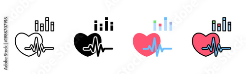 Cardiac Rhythm Icon Pack In Multiple Styles