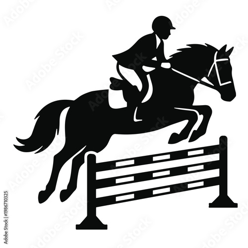 horse rider silhouette vector illustration
