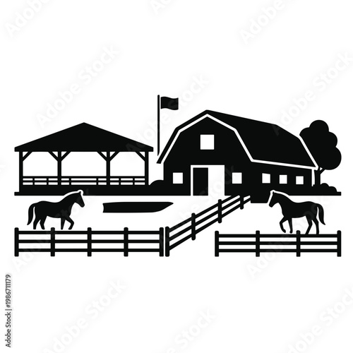 farm house silhouette