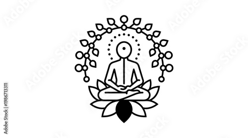 Minimalist Buddha in Lotus Position