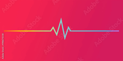 A vibrant red heart pulse line displays a healthy heartbeat on a medical ECG monitor graph as a symbolic cardiogram of life and cardiology healthcare